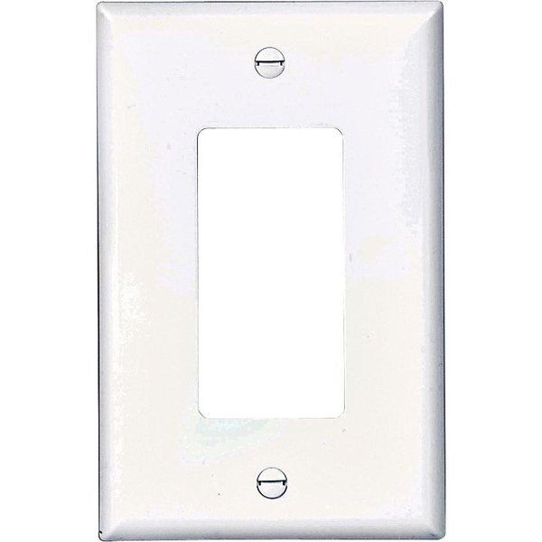 Eaton Wiring Devices Wallplate, 478 in L, 318 in W, 1 Gang, Polycarbonate, White, HighGloss PJ26W